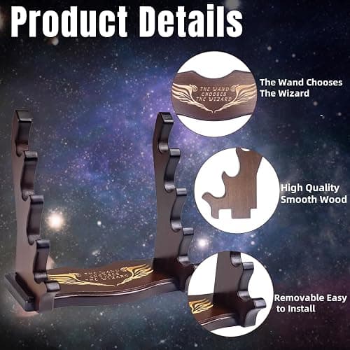 WodGod Wooden Magic Wand Holder and Display Stand,4 Tiered Wood Wizard Wand Holder for Desktop Display Decoration thumbnail 5