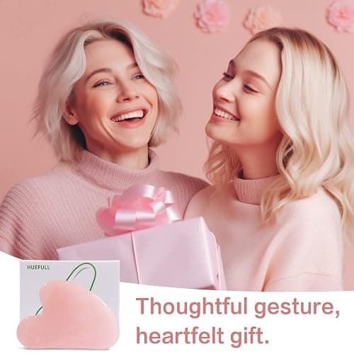 huefull Gua Sha Facial Tools for Face and Body –Spa Gifts for Women, Natural Rose Quartz Guasha Tool for Face, Relieving Tension,Self Care Gift for Women & Men thumbnail 7