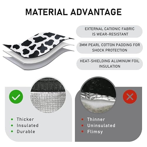 TELLUMO Lunch bag, Insulated Lunch Bag for Women Men Large Lunch Box Container Reusable Leakproof Tote for Office, Work, School, Beach or Travel (Cow-print) thumbnail 5