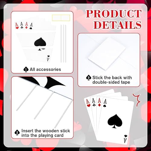 AceOrbit Giant Jumbo Playing Cards 2.62 ft Tall Giant Deck of Cards Large Print Playing Oversized Casino Theme Party Decorations for Adults Game Birthday Party Supplies thumbnail 4