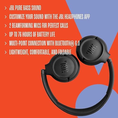 JBL Tune 530BT - On-Ear Bluetooth Headphones - White | JBL Pure Bass Sound, Customize your sound with the JBL Headphones App, 2 beamforming mics for perfect calls thumbnail 6