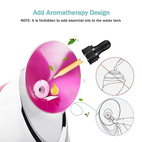 EZBASICS Face Steamer Professional, Nano Ionic Facial Steamer for Pores with Warm Mist Humidifier Atomizer and Sauna Inhaler Spa, 1-Pack + 5-Pack Stainless Steel Skin Kit Pink thumbnail 2