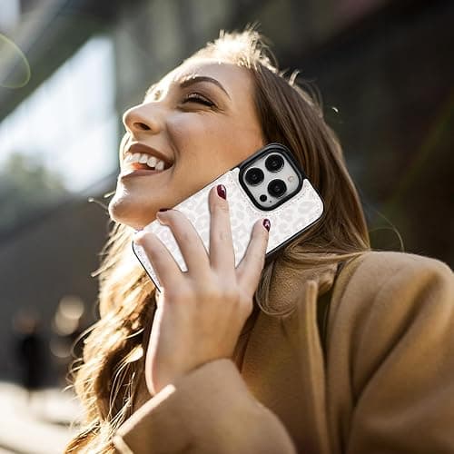 HAOPINSH iPhone 15 Pro Case Wallet with Card Holder, White Leopard Cheetah Pattern PU Leather Kickstand Case for Women, Double Magnetic Clasp, 6.1" thumbnail 6