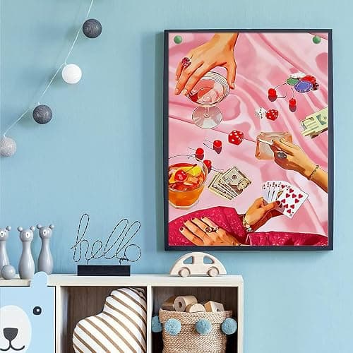 KICHANG Pink Diamond Art Kits for Adults Beginner,DIY Modern Diamond Painting 5D Round Full Drill Diamond Dots Gem Art Crafts with Tools,Funny Crafts for Home Wall Decor&Gift-12x16in thumbnail 3
