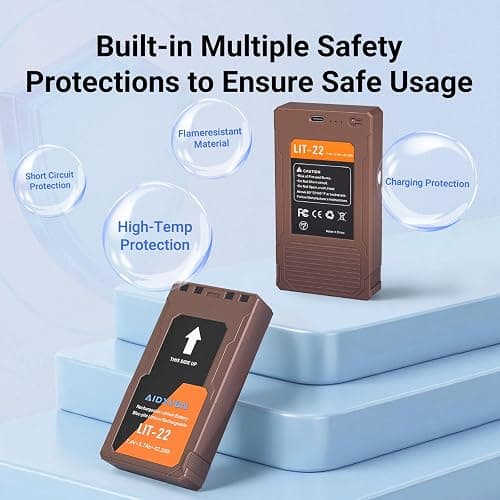 AIDXVBN 2-Pack LIT22 Rechargeable Batteries, for Spypoint Cellular Trail Camera LIT-22 PRO Flex-M, G-36,Plus, Flex-S, Solar Charging, IP65 Shell Waterproof and Dustproof thumbnail 6