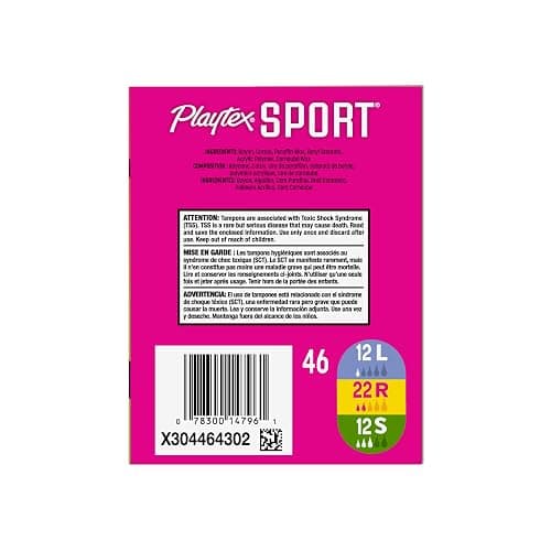 Playtex Sport Tampons Multipack, Light/Regular/Super, Fragrance Free, 46ct thumbnail 2