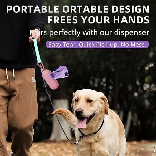 Purple Poop Bags for Dogs,18 rolls(270 Count Biodegradable Poop Bags,9x13 inches),With Dog Poop Bag Holder– Extra Thick & Leak-Proof Waste Bags for Dogs & Cats,Lavender Scent thumbnail 6