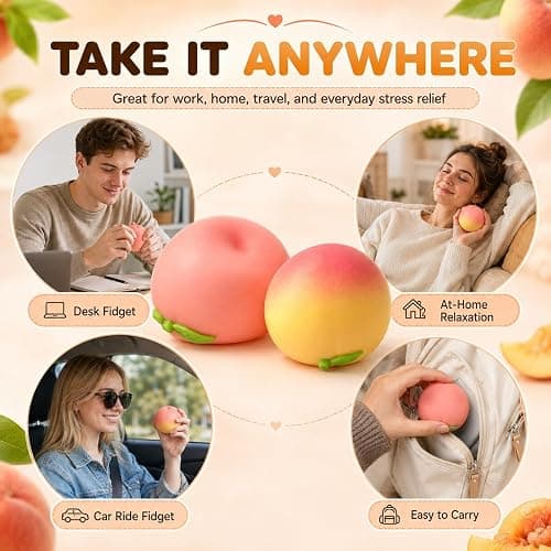 Crunchy Squishy (Crunchy Pink Peach) | Durable Portable Slow Rebound Calming Tool for Kids Adults thumbnail 6