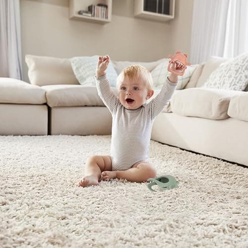 Eascrozn 3 Pack Baby Teething Toys 3 Months+, Silicone Teething Mitten for Babies Anti Drop Wrist Hand Teether, Baby Chew Toys for Sucking Needs thumbnail 2