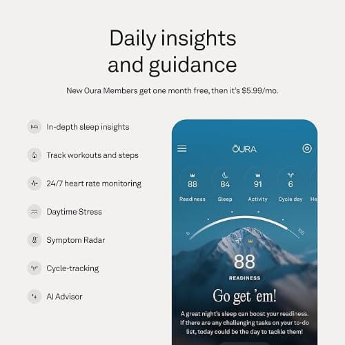 Oura Ring 5 - Silver - Size 6 - World’s Smallest Smart Ring - Sleep, Activity, Women’s Health, AI Advisor, 1 Week of Battery Life, Size Before You Buy, Android & iOS Compatible thumbnail 4