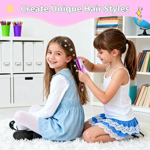 kidzkube Hair Gem Stamper Kit, Bling Hair Jewels for Girls Toys, Hair Styling Tool with Reusable Shining Diamonds, Birthday Gifts Toys for Girls Ages 3 4 5 6 8-12 (Purple) thumbnail 3