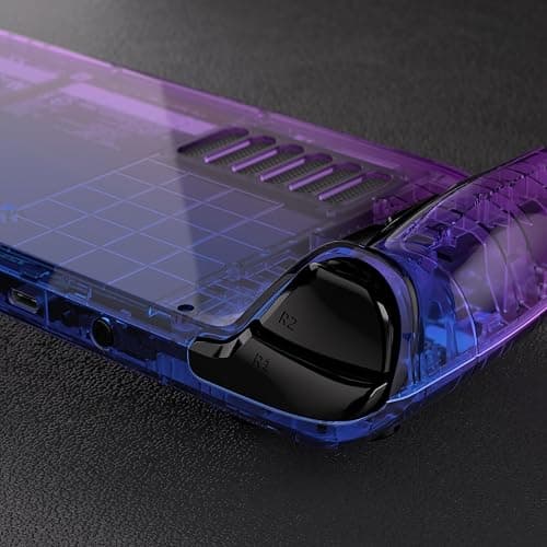 eXtremeRate Gradient Translucent Bluebell Faceplate Back Plate Shell for Steam Deck LCD, Handheld Console Replacement Housing Case, Custom Full Set Shell with Buttons for Steam Deck - Console Without thumbnail 7