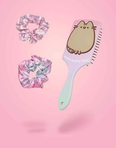 Pusheen Women's Hair Brush and Scrunchie Set | Adults All Over Print Bobble and Paddle Brush with 3D Cat Detangling Brush thumbnail 6