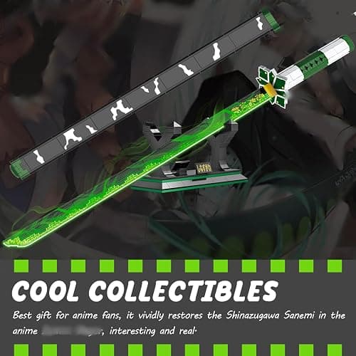 HIGH GODO Demon Anime Sword Building Set, 39in Sanemi Sword Building Block with Scabbard and Stand, Anime Katana Sword Set, Collectible Gifts Toys for Adults Teens 14+ (710 PCS) thumbnail 5