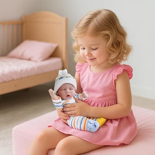 CARANOVO Lifelike Reborn Baby Dolls - 12 Inch Full Body Vinyl Realistic Baby Doll Sleeping Newborn Real Life Small Baby Doll for 3 + Year Old Kids thumbnail 8