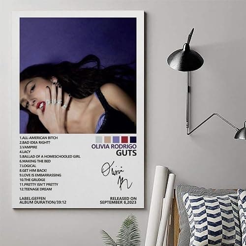 NWQV Olivia Poster Rodrigo Guts Album Cover Poster Wall Art Decorative Painting Bedroom Painting Posters 12x18inch(30x45cm) Unframe-style thumbnail 6