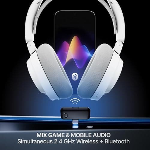 SteelSeries Arctis Nova 7 Wireless Gen 2 Gaming Headset - Real-Time App Control, 50+ HR Play, Neodymium Drivers, Mix 2.4GHz/Bluetooth, PC, PS5, PS4, Switch 1/2, Mobile - White thumbnail 4