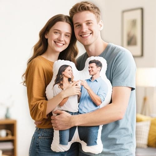Custom Pillow - Personalized Face Pillow with Picture - Valentines Day Gifts for Boyfriend - Personalized Gag Gifts Funny Birthday White Elephant Gifts for Mom Dad - Customized Stuffed Throw Pillows thumbnail 2