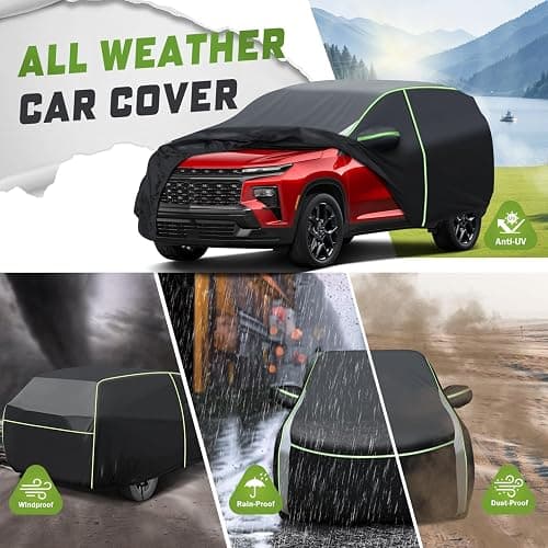 Mixsuper Liner Car Cover for Chevy Traverse 2009-2026, 7 Layers Full Car Cover All Weather Car Covers for Chevy Traverse, Waterproof Outdoor Cover with Zipper Door Reflective Strips thumbnail 4