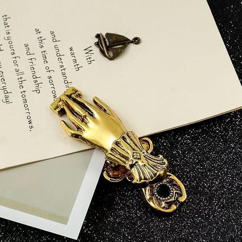 Lady's Hand Shaped Metal Paper Clip Binder Clips Page Holder Vintage Bullet Junk Journal Clips Book Clips Decorative Clips Traveler's Notebook Accessories Clamps for Office Home DIY Use Gold thumbnail 2