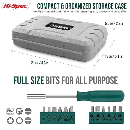 Hi-Spec Small Tool Kit Compact Set for Home and Office DIY, 25-Piece Green Mini Tool Box for Basic Household Repairs, Starter Toolkit in a Portable Toolbox Case. thumbnail 2