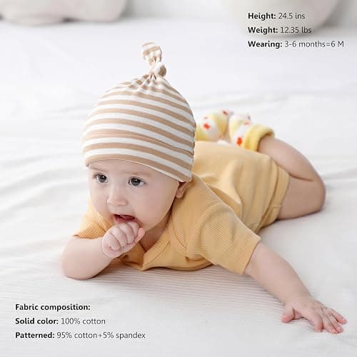 MAMIMAKA Newborn Baby Short Sleeve Bodysuit Cotton One-Piece Baby Clothes 5-Pack, 0-12 Months - 0-3 Months - Five Piece Bodysuits-7 thumbnail 3