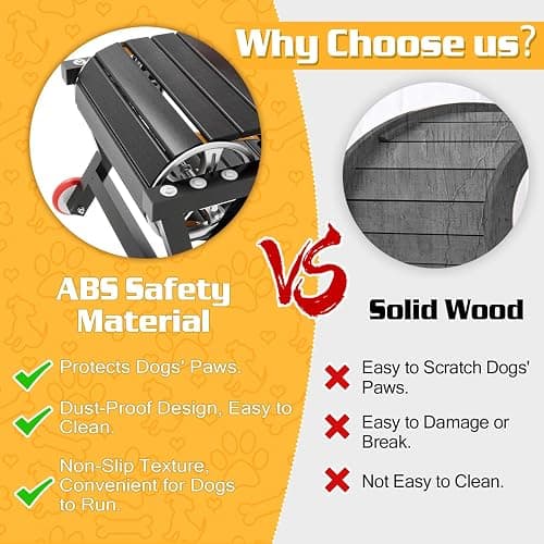 Dog Treadmill Heavy Duty Indoor Slatmill for Dogs with Brake Easy to Move Running Machine for Pet Jogging Non-Electric Exercise Equipment to Keep Fit and Healthy for Large & Medium Dogs thumbnail 4