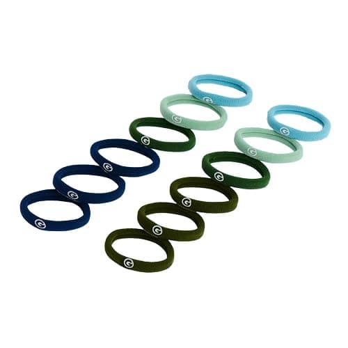 Gimme Beauty Medium Hair Bands Seamless Nylon - Low Profile Hair Accessory - Snag Free Tie for Firm, Lasting Hold - Soft, Non-Slip Ponytail Holder for Women - Cool Colors, 12-Pack - Image 1