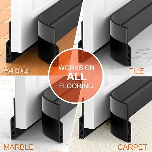 Ormein Door Draft Stopper, Adjustable Weather Stripping Seal for Cold Insulation, Bottom/Under Sweep for Exterior & Interior Doors, Seal Blocker Noise, Black, 39 inches thumbnail 9
