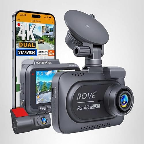 ROVE R2-4K DUAL Dash Cam Front and Rear, STARVIS 2 Sensor, FREE 128GB Card Included, 5G WiFi - up to 20MB/s Fastest Download Speed with App, 4K 2160P/FHD Dash Camera for Cars, 3" IPS, 24H Parking Mode thumbnail 10