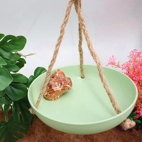 Neeenn Frog Swing Toys, Gecko Swing Toys, Plastic Reptile Amphibian Climbing Toys, Tank Aquarium Terrarium Decoration Accessories, Suitable for Frog Gecko Lizard Chameleon Hermit Crab Hamsters Rats - Small-5.5 Inch in Diameter - Green thumbnail 2