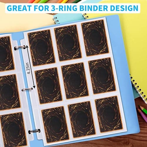 JIQEZNL 9 Pocket Page Protector - 648 Pockets Premium Double Side Trading Card Sleeves Pages for 3 Ring Binder, Standard Size Card Sheets Protectors thumbnail 7