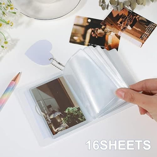 FRIUSATE Kpop Photocard Holder Book, 32 Pockets, 3 Inch, White | PVC, Mirror-Like Binder, Mini Photo Album for Kpop Photocards, Mini Card Binder thumbnail 6