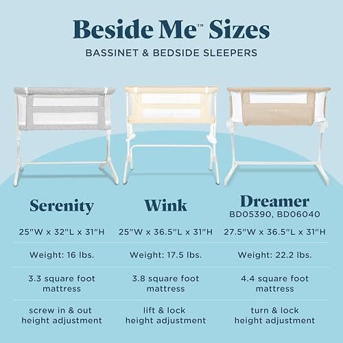 Baby Delight Beside Me Dreamer Bassinet | Bedside Sleeper | 7-Position Height Adjustment | Charcoal Tweed thumbnail 16