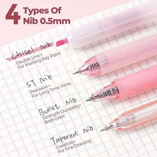 Nicpro 13 Pack Pink Gel Pens Set, Fine Tip Black Ink Pen with 1 Highlighter, Cute Pen for Journaling, Back to School Office Supplies for Teacher Student Gift, Pink Desk Accessories for Girl Stationery thumbnail 5