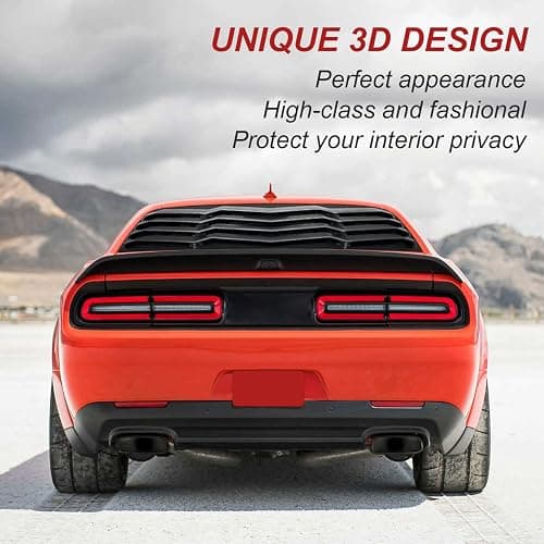 ROUTEKING Rear Window Louver, Rear Windshield Sun Shade Cover Compatible with Dodge Challenger 2008-2022 2023 in GT Lambo Style, Matte Black ABS Material, Anti-Peeping and Shade thumbnail 2