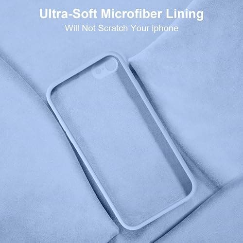 Vooii for iPhone SE Case 2022/3rd/2020,iPhone 8/7 Case, Upgraded Liquid Silicone with [Flat Edges] [Camera Protection] [Soft Anti-Scratch Microfiber Lining] Phone Case for iPhone SE - Light Blue thumbnail 6