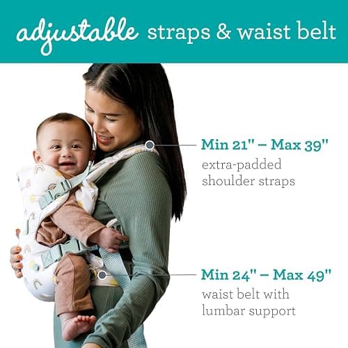 Infantino Flip 4-in-1 Convertible Baby Carrier, Adjustable, Ergonomic Babywearing, Registry Essential, Baby Carrier for Newborn to Toddler, Rainbow thumbnail 4