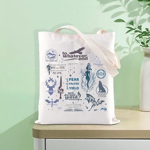 FOTAP TOG Merch To Whatever End Inspire Tote Bag Book Lover Gift Throne of Glass Shoulder Bag S-J-M Gift thumbnail 7