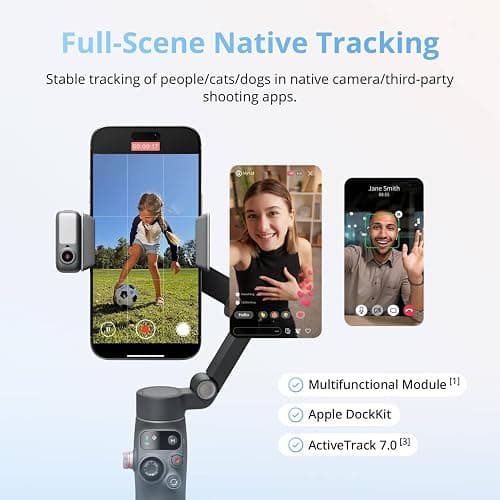 DJI Osmo Mobile 8 Advanced Tracking Combo Gimbal Stabilizer for Phone, AI Native Tracking with Audio & Lighting, 360° Pan Rotation, Built-in Extension Rod & Tripod, 10h Battery, Extension Rod thumbnail 2