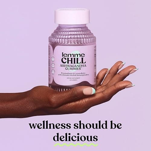 Lemme Chill Stress Relief Gummies with 300mg KSM-66 Ashwagandha, Lemon Balm, Passionflower & Goji to Support Relaxation, Healthy Cortisol & Sleep - Gluten-Free, Non-GMO, Mixed Berry (60 Count) thumbnail 7
