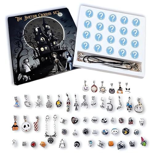 Halloween Treasures Charm Bracelet Bead Bulk Set Advent Calendar 2025 Jewelry DIY Ornament Making Kit Halloween Horror Favors Night Countdown Decorations Before Christmas Unique Gifts Box Decor (B-1PC) - Image 1