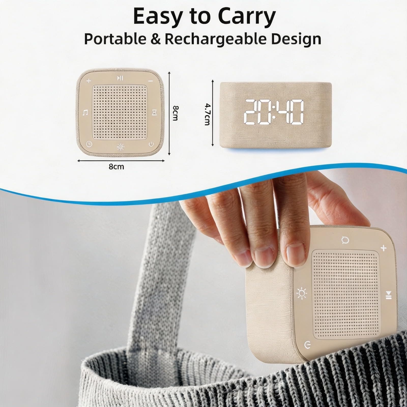 White Noise Machine, Bluetooth Speaker 32+ Soothing Sounds 5 Timer Setting thumbnail 7