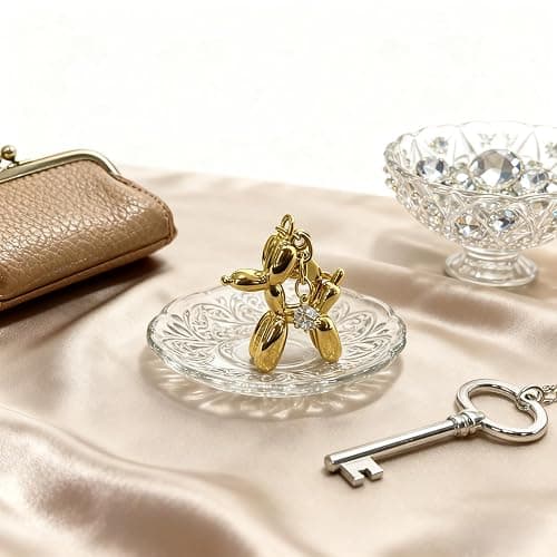 Mecchan Balloon Dog Keychain, Stainless Steel Elegant Golden Bag Charms for Adults thumbnail 5