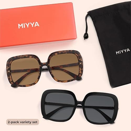 miyya Oversized Polarized Sunglasses Women, Trendy Retro Sun Glasses for Women 2025, Oversized Shades thumbnail 7