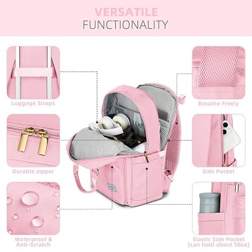 LARVENDER Luggage Sets 3 Piece, Hardside PP Carry On Suitcase with 360° Spinner Wheels TSA Lock Luggage Sets for Women, Orchid Pink thumbnail 4