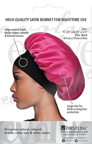Firstline Firstline evolve fuchsia satin wide edge bonnet, Pink thumbnail 2