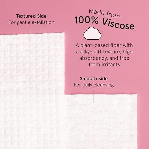grace & stella Disposable Face Cloths - Ultra-Soft & Absorbent Face Towels - XL Makeup Wipes for Cleansing & Makeup Removal - Thick & Lint-Free Facial Tissue - Vegan, Plant-Based (60 Count) thumbnail 5