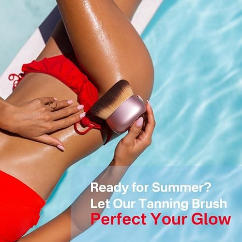 Streak-Free Kabuki Self Tanner Brush, Large Body Makeup Brush,Soft Dense Body Brus h for Self Tanner, Vegan Tanning Brush for Self Tan, Even Coverage, Ideal for Mousse, Lotion & Bronzing Foam, Pink thumbnail 6
