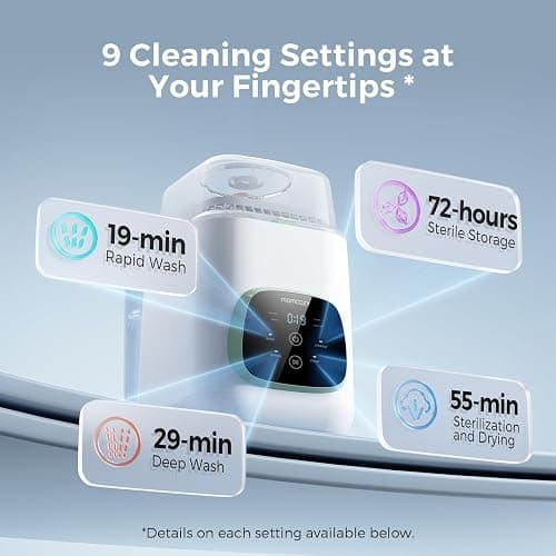 Momcozy KleanPal Pro Baby Bottle Washer, Sterilizer & Dryer - All-in-One Cleaning Machine for Bottles, Pump Parts & Baby Essentials - Time-Saving & Effortless Care thumbnail 5